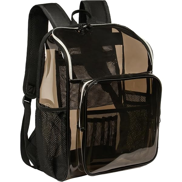 GiMiUiTo Clear PVC Backpack - 0.6mm Heavy Duty See-Through Bookbag For School, Work & Events - View #7