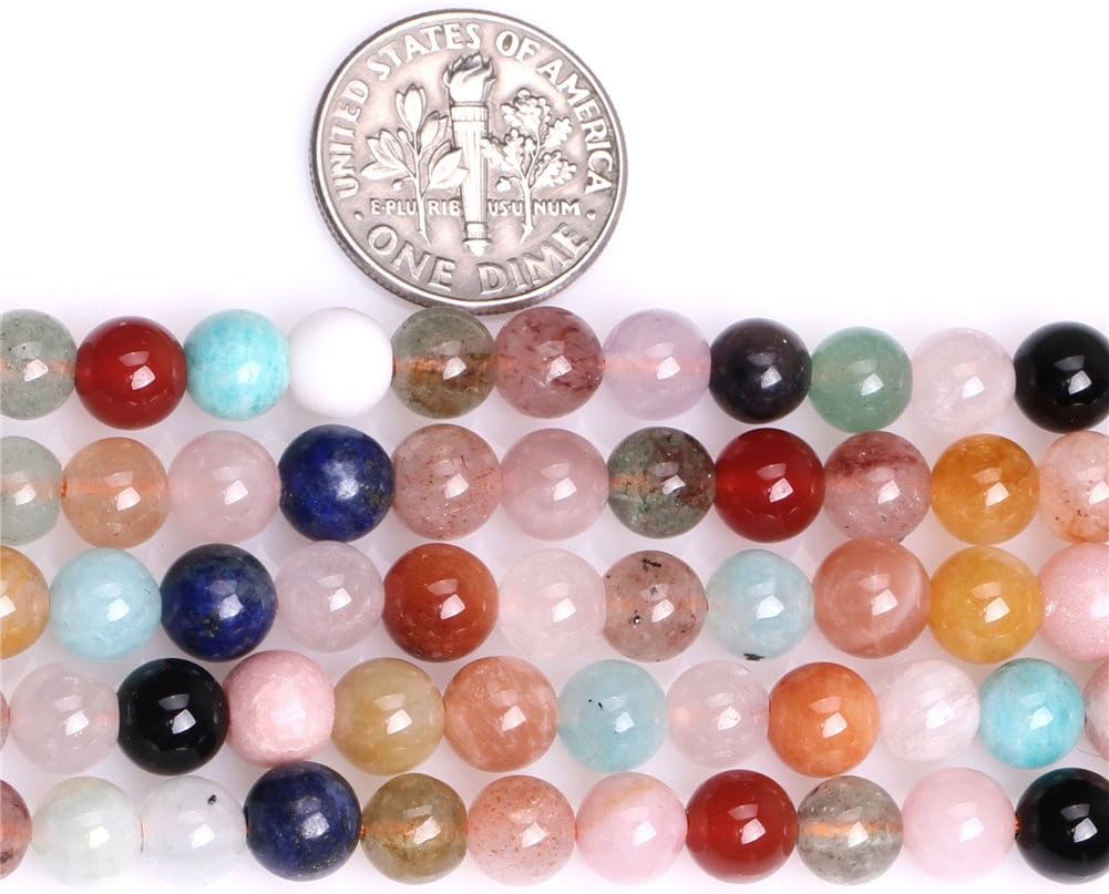 Natural Multicolor Mixed Stone Gemstone Semi Precious 6mm Round Beads for Jewellery Making Strand 15", Multicolour - Image 5