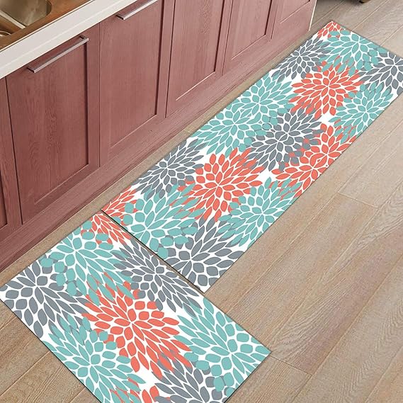 FAMILYDECOR - Alfombra de cocina para piso, con parte trasera de goma