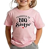 Big Sister Shirt for Girls Toddler Kids Pregnancy Announcement Promoted to Big Sis T-Shirt Summer Short Sleeve Top