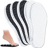5 Pairs Breathable Cushioned Insole Ultra-Soft Cushioned Walking Comfort Insole Double Latex Foam Perforated Insole Cuttable Replacement Insole for Men 7-11 Women 2-8(Black,White)
