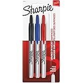 Sharpie Retractable Permanent Markers, Fine Point, Assorted Colors, 3 Count