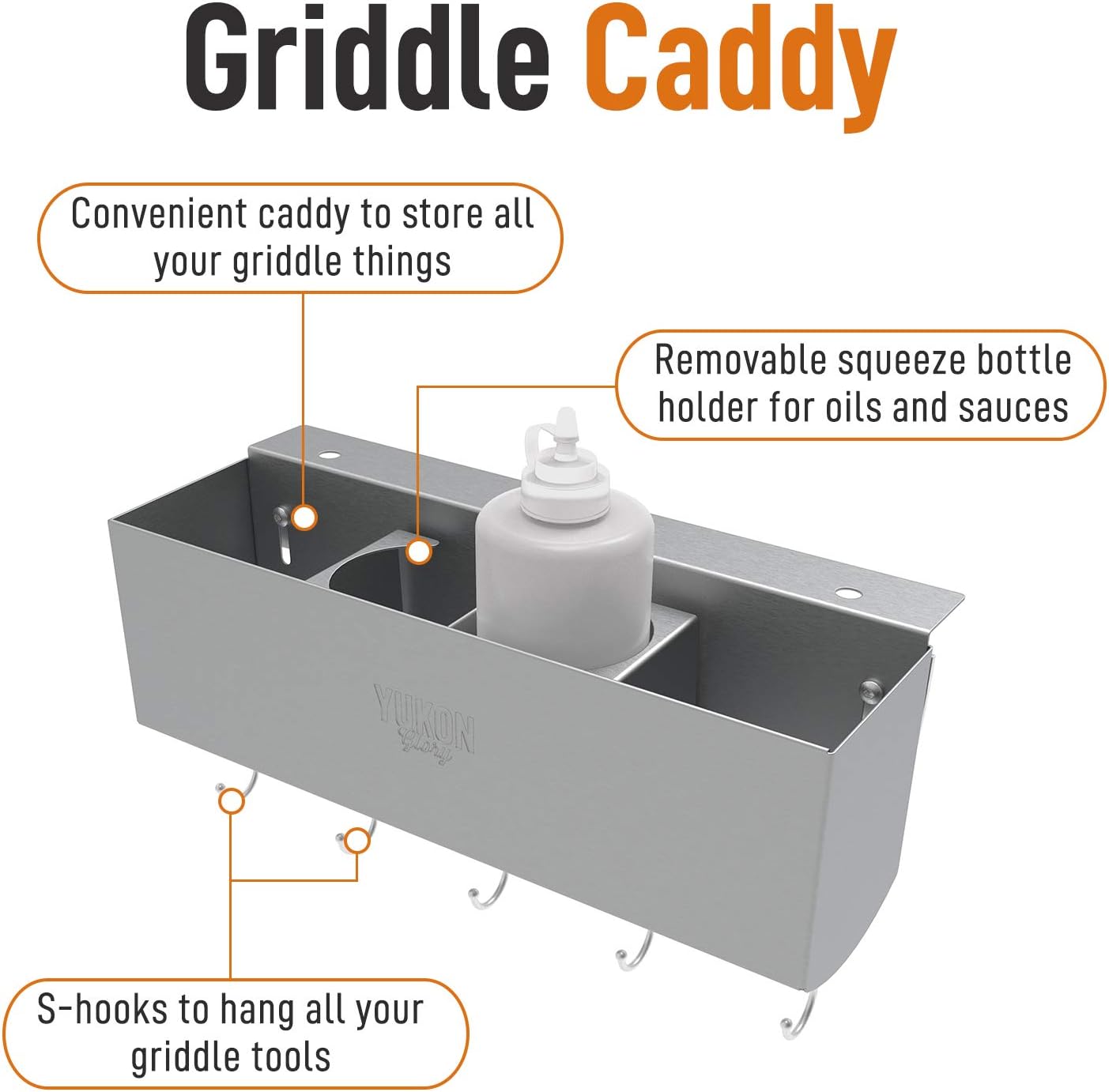 Yukon Glory Stainless Steel Griddle and BBQ Caddy Designed for Standard 28/36" Blackstone Griddles, for Clean and Organized Workspace and Storage Not for Pro-series/Tabletop: Kitchen & Dining