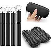 4-Pack Aluminum Metal Tube Container with Portable Case,4.6-inch Fits King Size,Airtight, Water Proof Tube Storage,Keychain,Lightweight,Great for Traveling