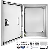 Outdoor Electrical Box 20 x 12 x 10''D NEMA 4X Enclosure Steel Box, Waterproof & Dustproof Outdoor/Indoor Lockable Electrical Junction Box, with Mounting Plate
