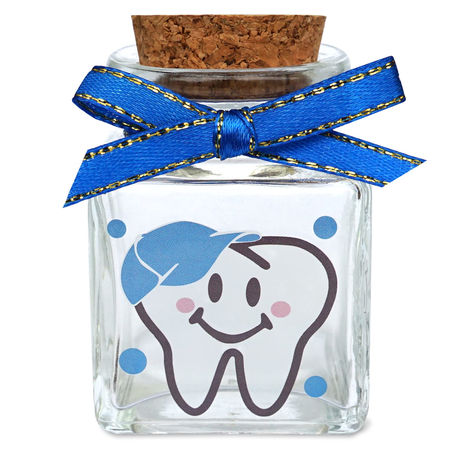 HAMUIERS Baby Tooth Box, Tooth Fairy Box for Lost Teeth, Glass Tooth Holders for Kids First Teeth Keepsake Box Gifts for Baby - Boy