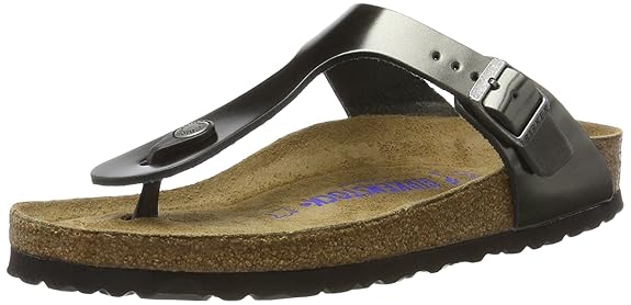 BIRKENSTOCK Damen Gizeh Leder Softfootbed Zehentrenner braun