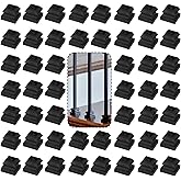Sidasu 50-Pack Baluster Shoes, Aluminum Flat Shoes with Screws | for 1/2" Square Balusters,Includes Mounting Screws,Compatible with Interior Stair Baluster Projects