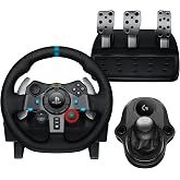 Logitech G G29 SE Driving Force Wheel and Shifter for Playstation &amp; PC | Force Feedback Racing Steering Wheel and Pedals Genuine Leather + Gear Lever for PS5, PS4 and PC, Mac - Black