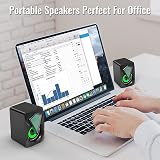 NJSJ Computer Speakers USB Powered 2.0 RGB 3.5mm Aux for Desktop Black view 7