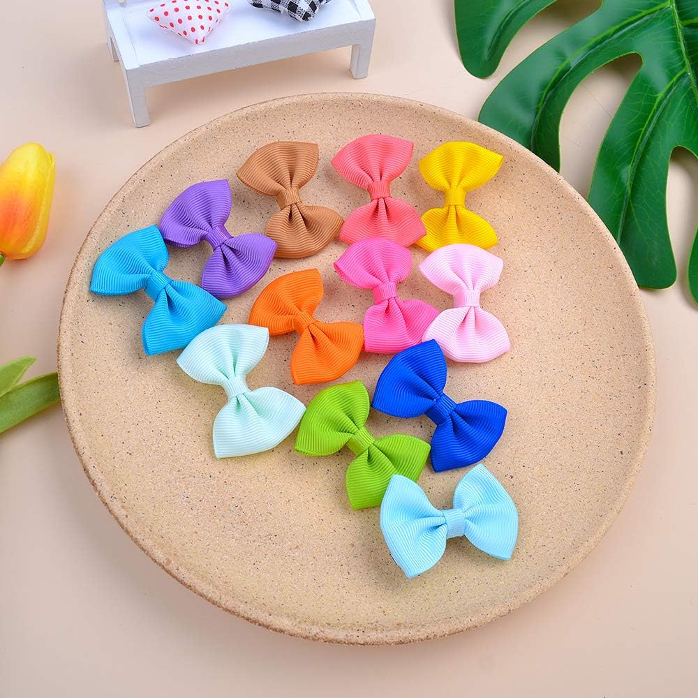 Jollybows 40pcs 1.8Inches Baby Girls Hair Bows Clips Mini Hair Barrettes Grosgrain Ribbon Hair Accessories for Kids Toddlers Infants - Image 5
