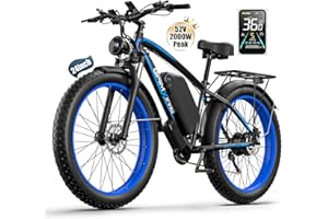 GAMVIRE 24"/26" 52V 19.2Ah Electric Bike for Adults, 1500W Peak 2000W E-Bike, Max 36MPH &70Miles, Hydraulic Disc Brake, Off Road Snow Mountain Pedal Assist Fat Tire Fast E-Bicycle, UL 2849 Certified