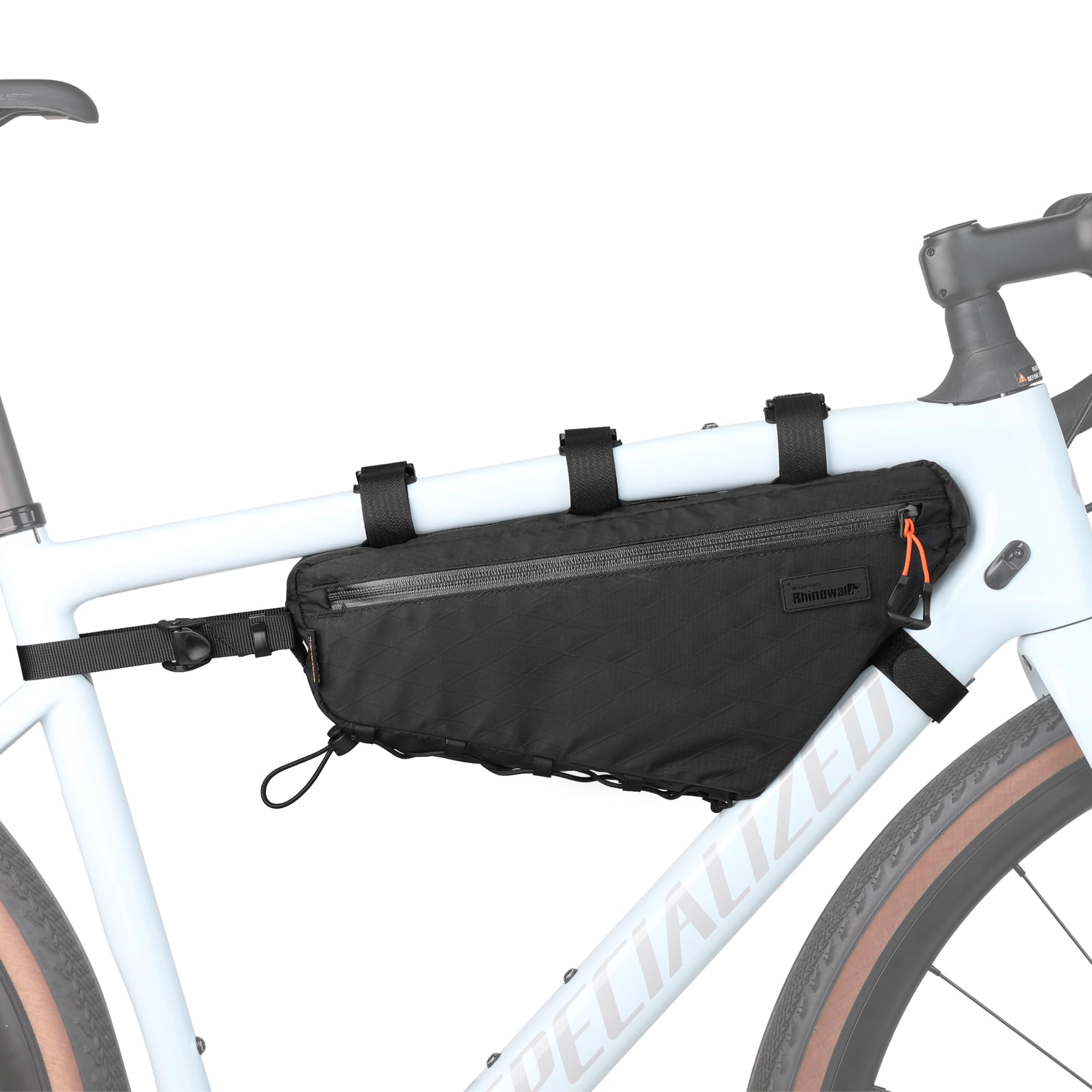 Photo 1 of Rhinowalk Bike Frame Bag Waterproof Bike Triangle Bag 2.8L Bicycle Pouch Under Tube Bag Professional Cycling Accessories(XL)-Black