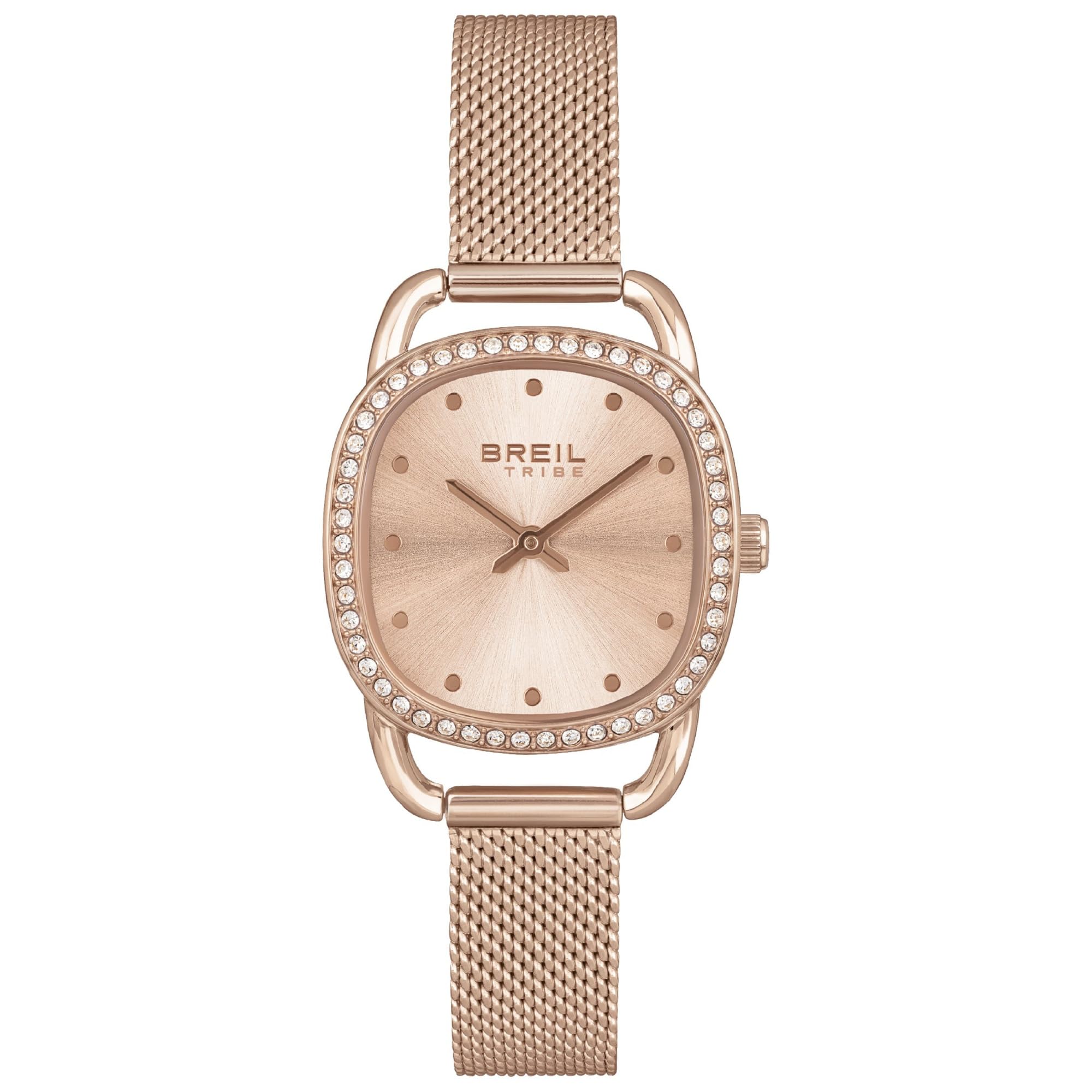 Breil Ladys' Penelope Watch Collection Mono-Colour Champagne dial 2 Hands Quartz Movement and IP Coloured Stainless Steel Rose Gold MESH EW0539