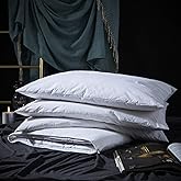 Three Geese Adjustable Layer Goose Feather Pillow,Assemblable Bed Pillow,100% Soft Cotton Cover,Good for Side and Back Stomach Sleeper,King Size,Packaging Include 1 Pillow.