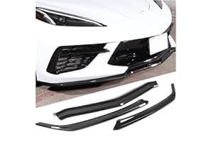 FGTAGTAL Front Bumper Lip Splitter Replacement Kit Compatible with Chevrolet Corvette C8 2020-2024, ABS Front Bumper Lip Chin Spoiler Decoration Accessories, 3PCS (Carbon Fiber Pattern)