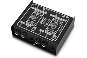 PYLE-PRO Premium Direct Injection Audio Box - Passive DI Unit Hum Eliminator w/ Input Attenuator to Connect Guitar & Bass - 1/4 Inch Impedance Transformer Connector to Balanced & Unbalanced XLR-PDC22 , Black