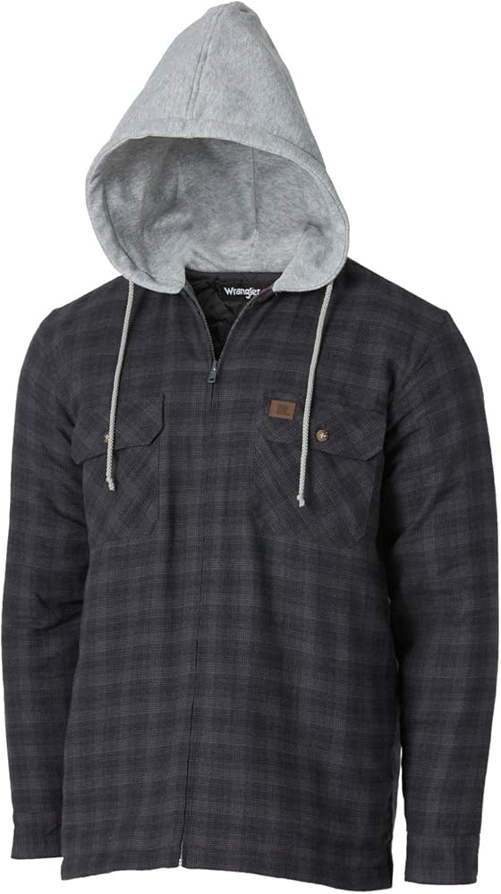 wrangler hooded flannel jacket