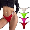 Meshal Sexy G-string Thongs for Women Cotton Panties T Back Underpants 5Pack Hipster