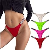 Meshal Sexy G-string Thongs for Women Cotton Panties T Back Underpants 5Pack Hipster