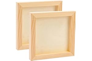 PONGJA 2 Pack 12 x 12 Inch Unfinished Wood Cradled - Wooden Canvas Panels Boards for Painting, Drawing and DIY Crafts Projects