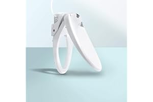 The Omigo Luxury Bidet Toilet Seat Ergonomic Quiet-close Heated Seat with Massaging Oscillation, Ion Nozzle Cleaning, Air Dryer, and Remote Control (Round)