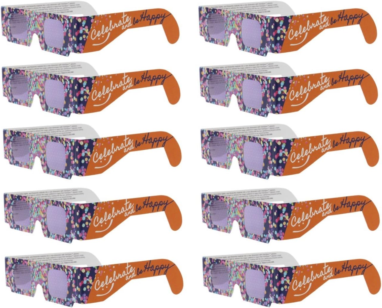 American Paper Optics Happy Eyes 3D New Year’s Eve Glasses- 10pk, Look through Glasses and see Smiley Faces Appear before your Eyes!