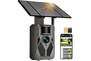TUIFAC 4G LTE Cellular Trail Camera, 2.5K Outdoor Camera Built-in SIM Card with Motion Activated 0.2s Trigger Time, Solar Pannel Trail Cam, Night Vision, 32GB SD Card Included, IP65 Waterproof