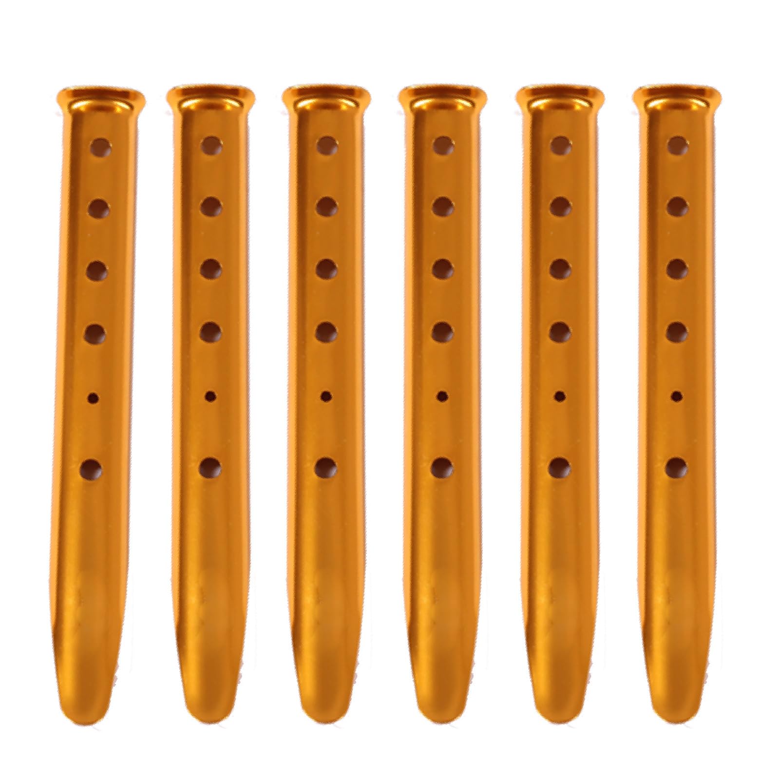 Azarxis Sand Tent Pegs Snow Tent Stakes U-Shaped Camping Peg for Sand Heavy Duty Aluminum Alloy Ground Stake Lightweight Metal Tent Nails 6 Pcs for Picnic Beach Outdoor Camping (Orange)