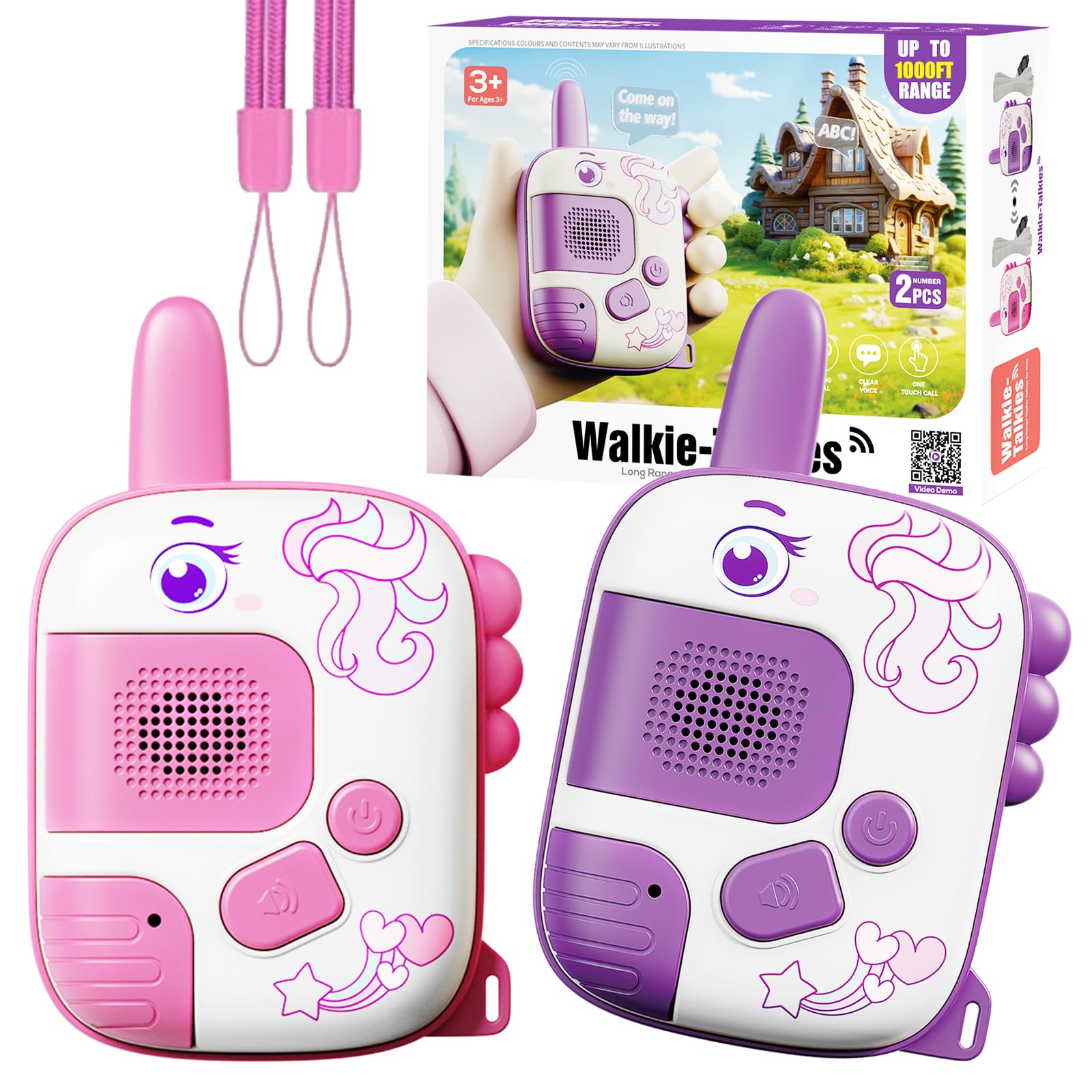 Photo 1 of Unicorn Walkie Talkies for Kids Ages 3-9 - 2 Pack Outdoor Adventure Toys with 1000ft Range,Unicorn Toys Birthday Gifts for 4 5 6 7 8 Year Old Girls Christmas Xmas Gifts