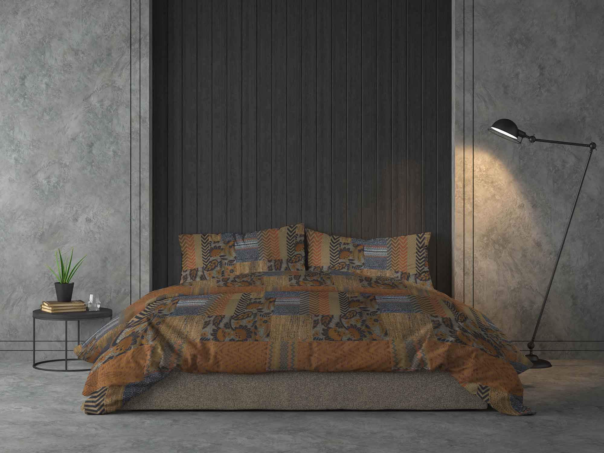 Italian Bed Linen Athena Duvet Cover, Cotton, Adana Terra, 2 Places