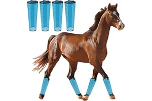 Horse Fly Boots, Breathable Mesh Fly Boots for Horses Set of 4, Protective Horse Leg Loose Wraps Horses Shoofly Leggings for 