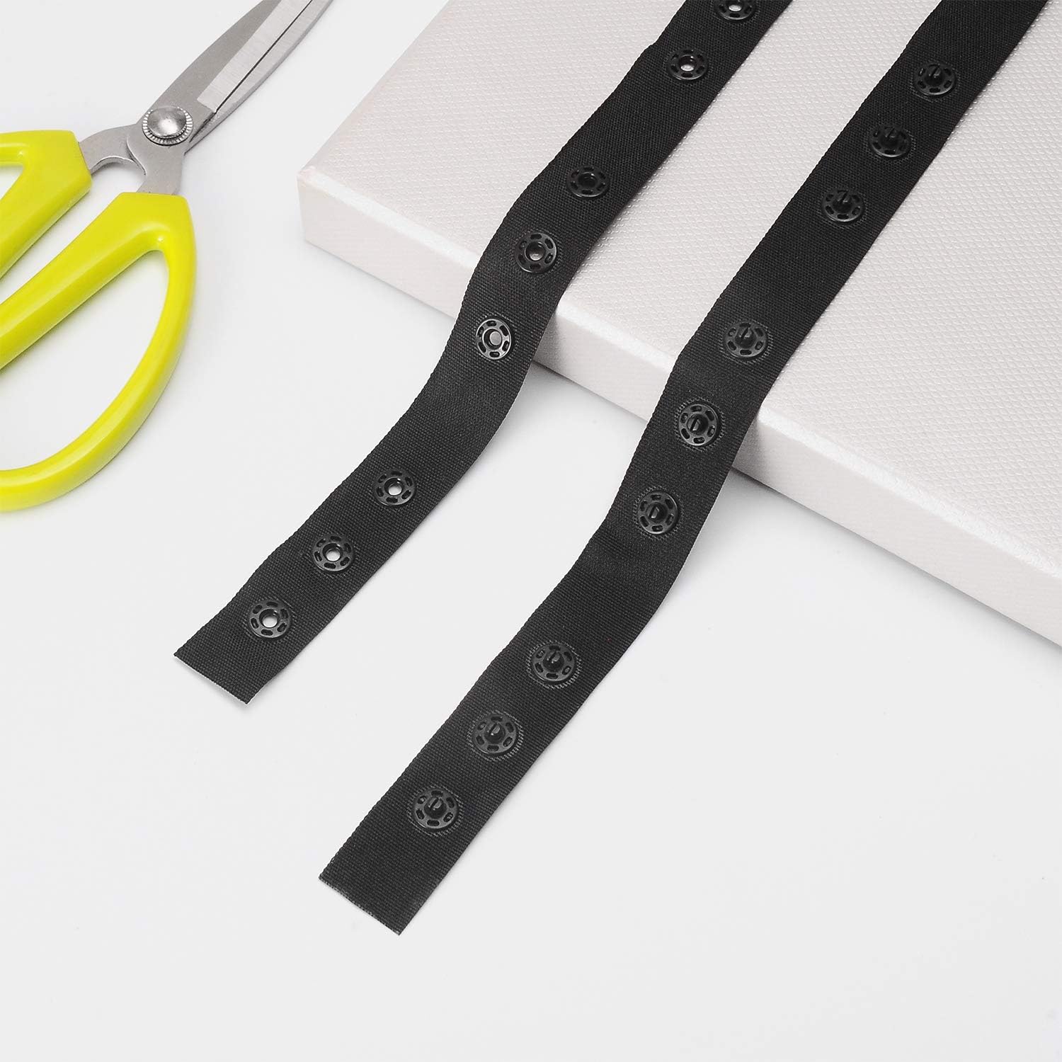 Black Berolle 50 Yards Sewing Snap Fastener Tape Snap Fastener Ribbon