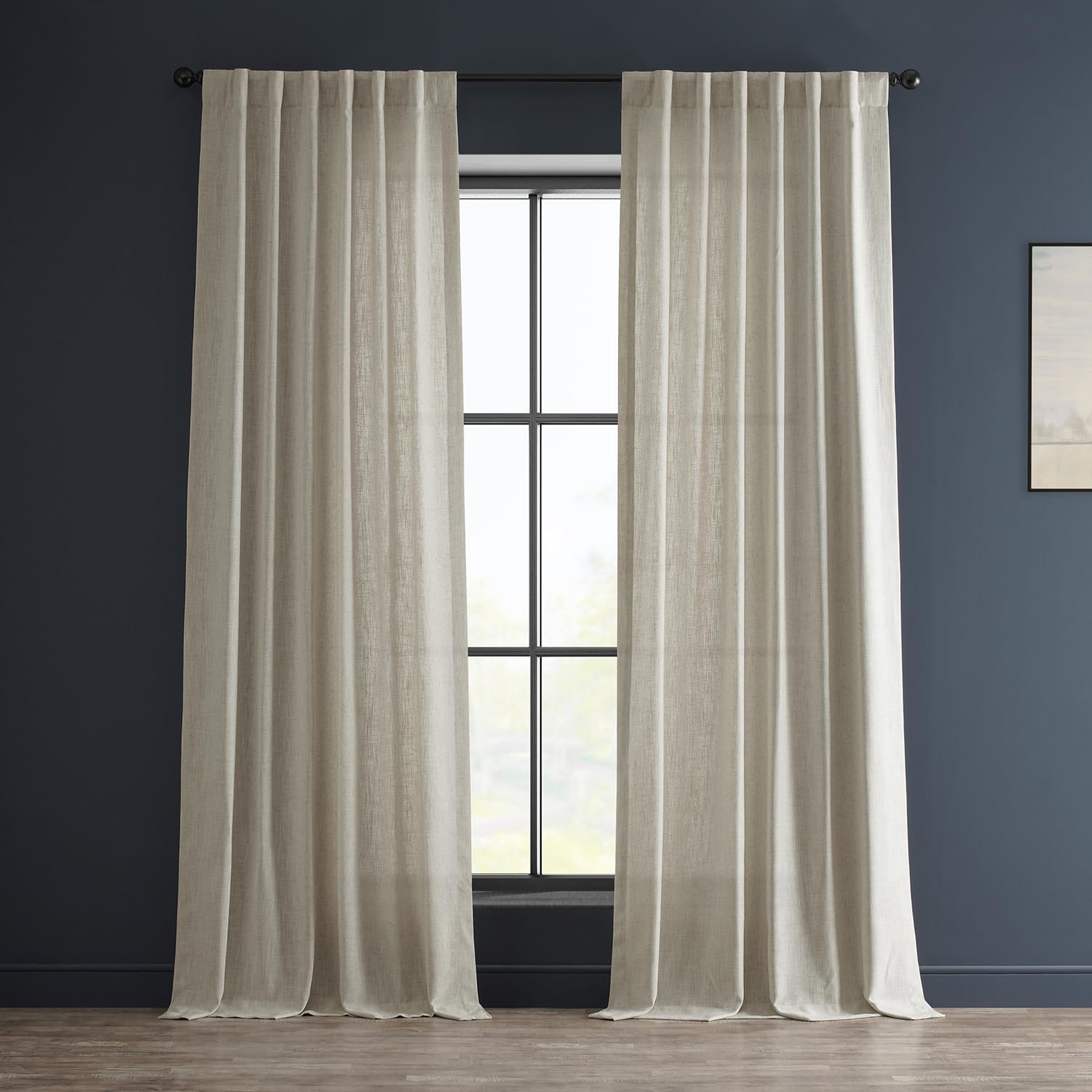 HPD HALF PRICE DRAPES Heavy Faux Linen Light Filtering Curtains for Bedroom 96 Inches Long (1 Panel) - Rod Pocket Curtains for Living Room - Window Curtains Home Decor - 50 X 96, Melted Cream Image HPD HALF PRICE DRAPES Heavy Faux Linen Light Filtering Curtains for Bedroom 96 Inches Long (1 Panel) - Rod Pocket Curtains for Living Room - Window Curtains Home Decor - 50 X 96, Melted Cream Image