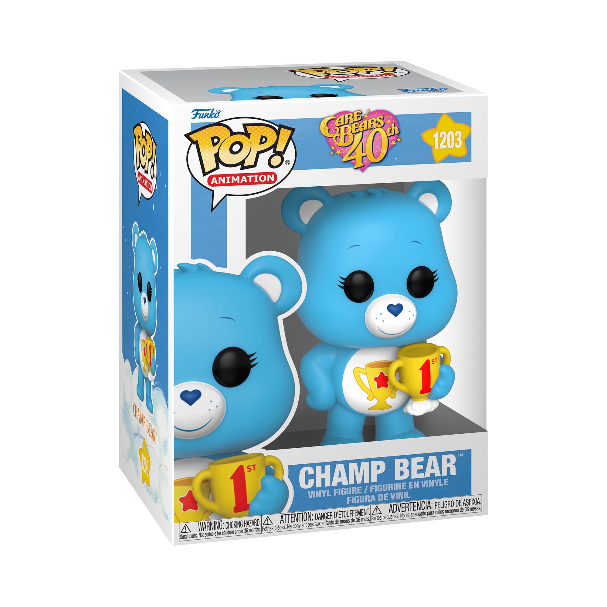 Funko POP! Animation: CB40- Champ Bear - Flocked CH - Care Bears - Collectable Vinyl Figure - Gift Idea - Official Merchandise - Toys for Kids & Adults - TV Fans - Model Figure for Collectors