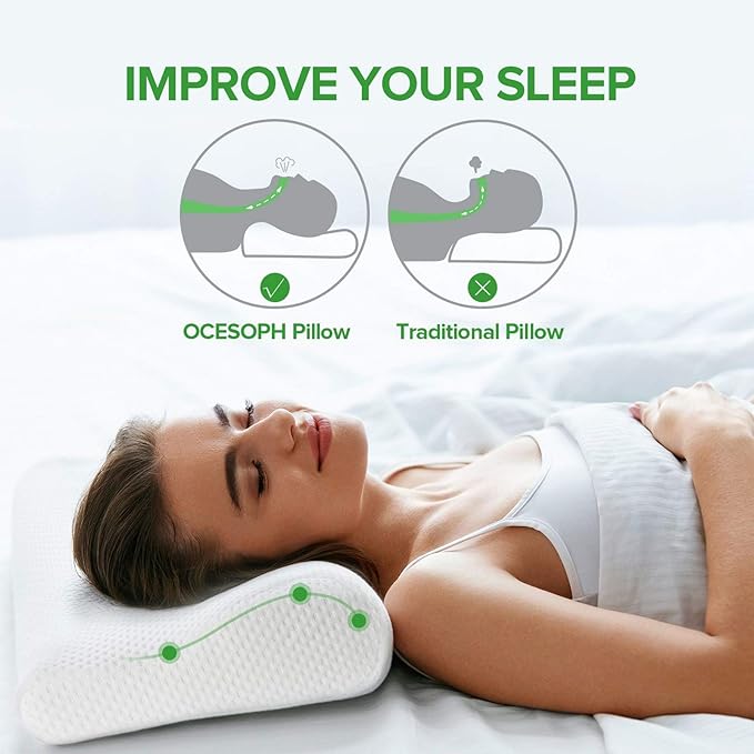 Neck Pillows for Sleeping，Memory Foam Pillow, Cervical Pillow for Neck