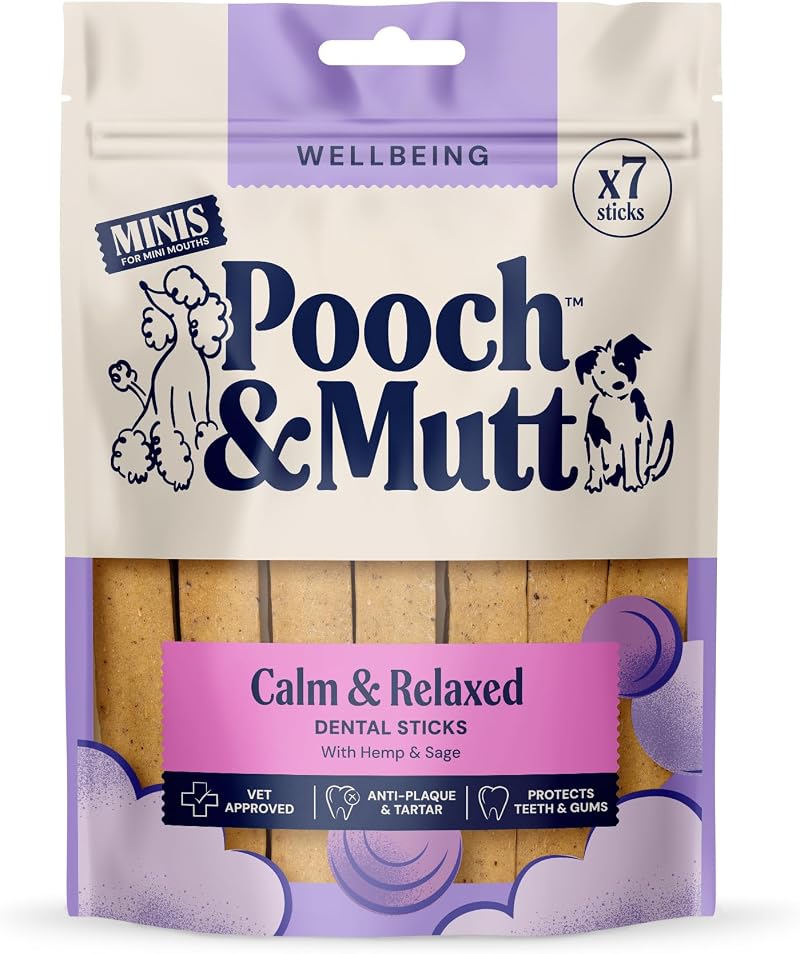 Pooch & Mutt Calming Dog Dental Sticks Small 7 pack Hemp Sage