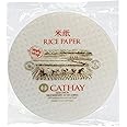 Cathay Fresh Spring Roll Rice Paper Wrappers, Rice Paper Wrappers for Fresh Rolls-20 Sheets, Non-GMO, Gluten-Free, Low Carb, Vietnamese Summer Wrap with Natural Ingredients, Veggie Wrap (Round, 28cm)
