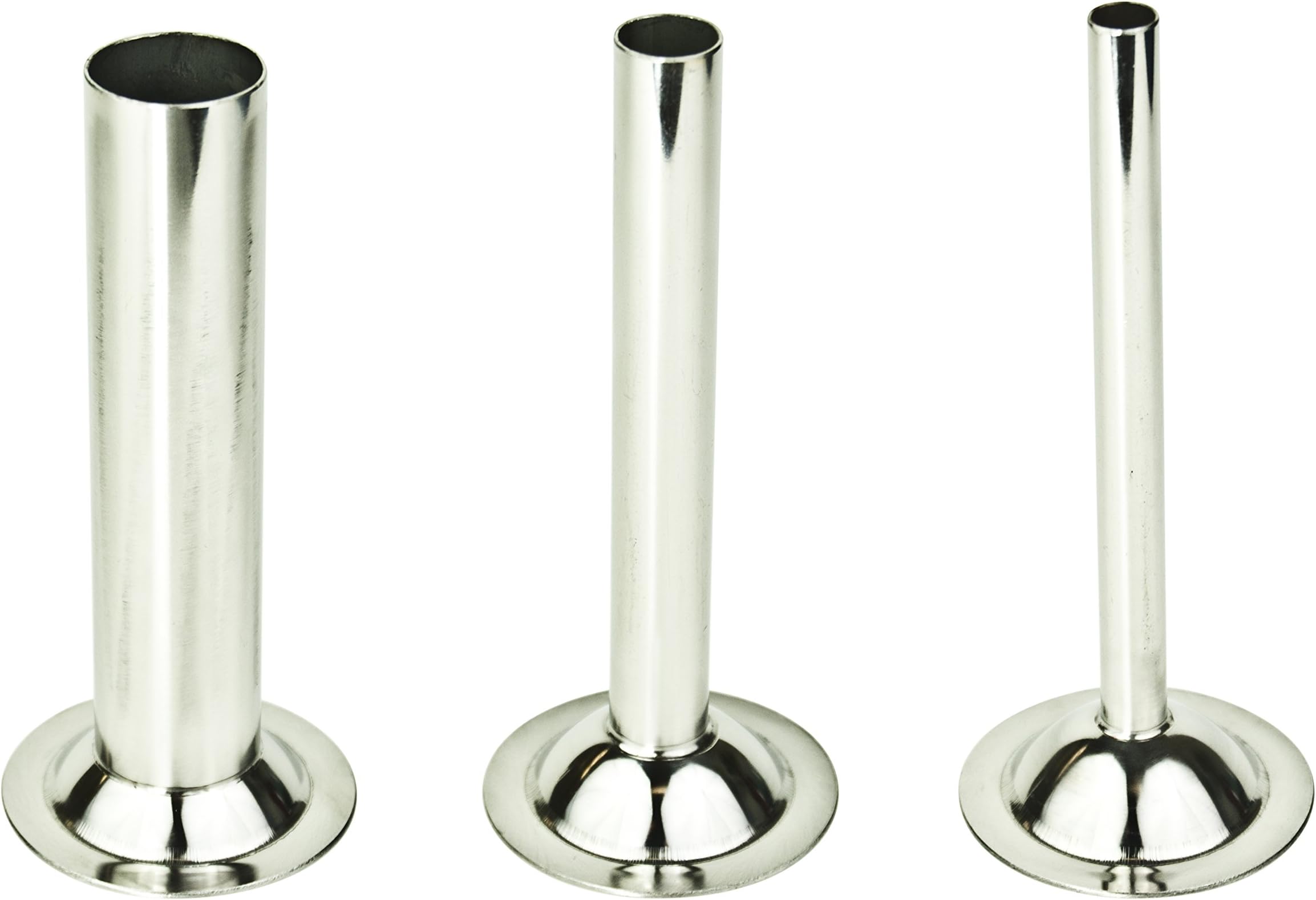 Sausage Filling Funnel Set of 3 Made of Stainless Steel, Stainless Steel Tube, Filling Nozzle, Sausage Meat Mincer Size 10 and 12