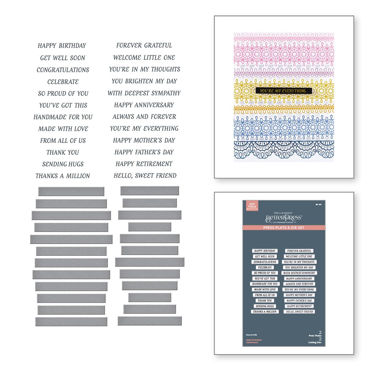Spellbinders Ideal Moments Press Plate & Die Set from The Vivid Expressions Collection