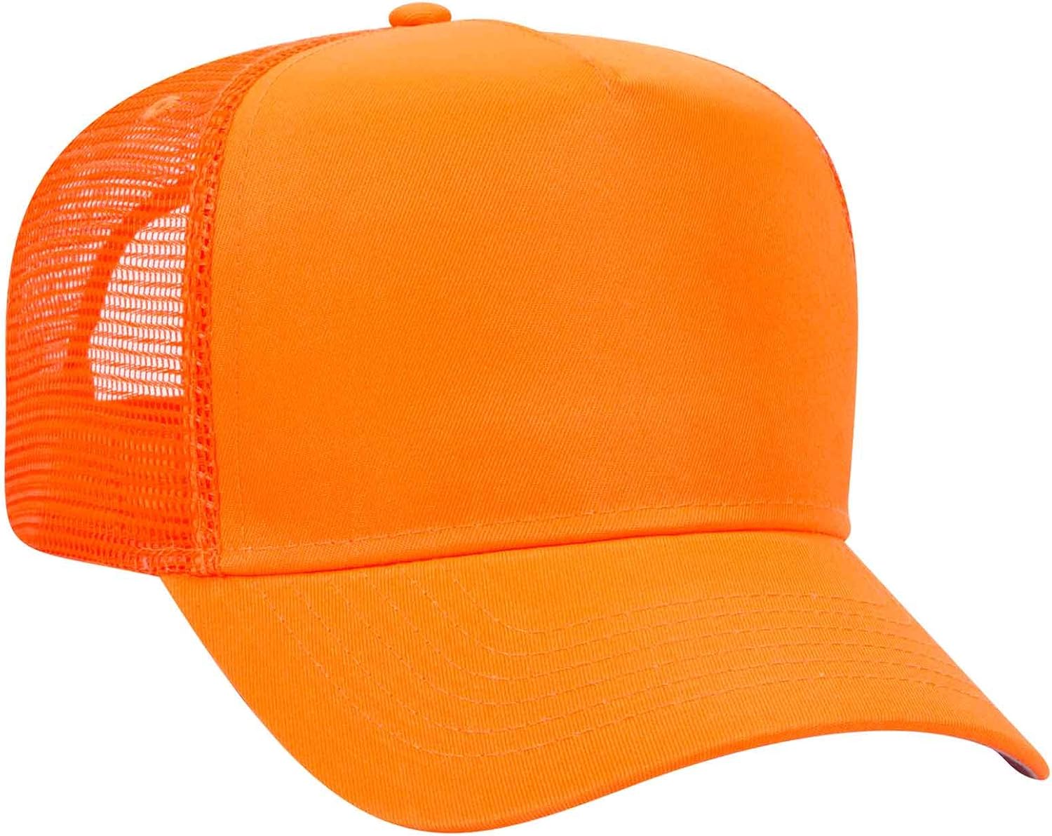 Otto Cap Neon 5 Panel Mid Profile Mesh Back Trucker Hat Deluxe