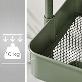 SONGMICS 3-Tier Storage Trolley Rolling Cart Olive Green BSC060C01 view 6