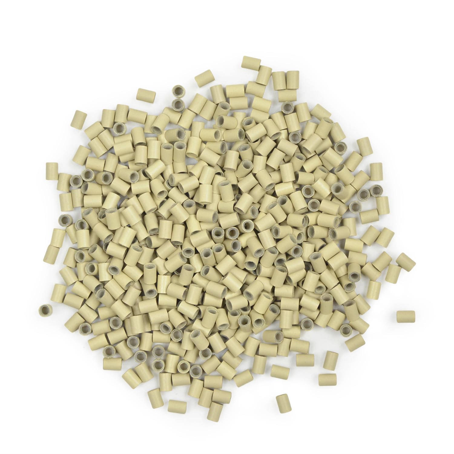 3.5 mm Copper Tube Micro Link Beads with Silicone Lined Micro Ring Hair Beads for I-Tip Hair Extensions (200 Pcs Blonde)