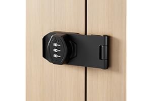 ETEKJOY Cabinet Lock Keyless 3-Digit Password Combination Code Hasp Latch Lock Twist Knob Wooden Drawer Cupboard (Black, 3 inch)