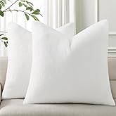 Pallene Faux Fur Plush Spring Throw Pillow Covers 18x18 Set of 2, Soft Fluffy Couch Pillow Covers for Living Room, White