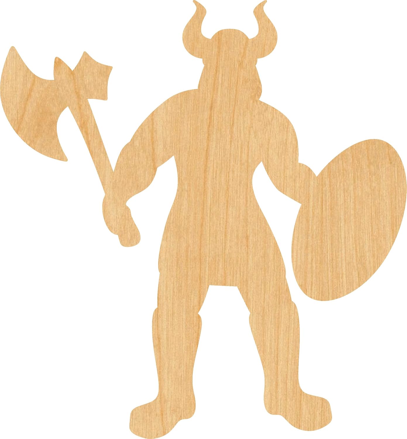 Mixed Media - Viking Laser Cut Out Wood Shape Craft Supply - 4 Inch