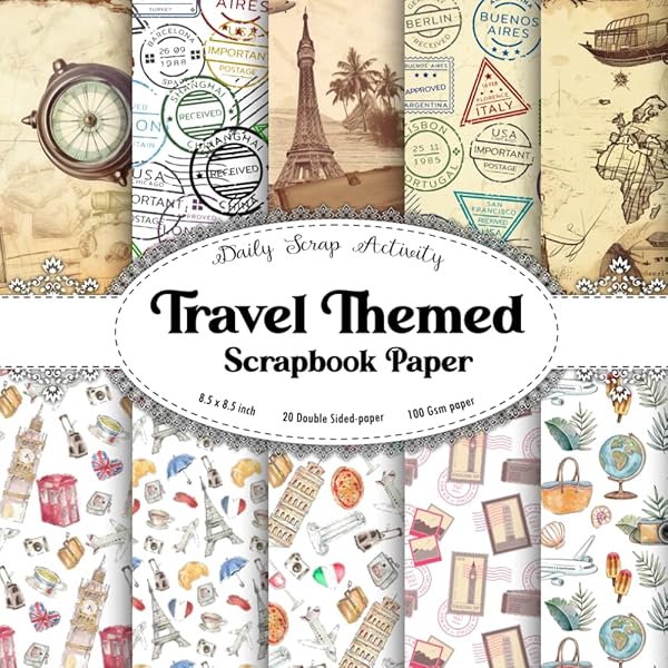 Vintage Travel Scrapbook Paper: Travel Themed Decorative Craft Paper. 8.5 x 8.5 inches, 12 styles, 24 double-sided sheets.: Designs, Raging T: Amazon.com: Books vintage-travel-scrapbook-paper-travel-themed-decorative-craft-paper-8-5-x-8-5-inches-12-styles-24-double-sided-sheets-designs-raging-t-amazon-com-books