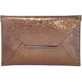 JNB Crushed Metallic Envelope Clutch