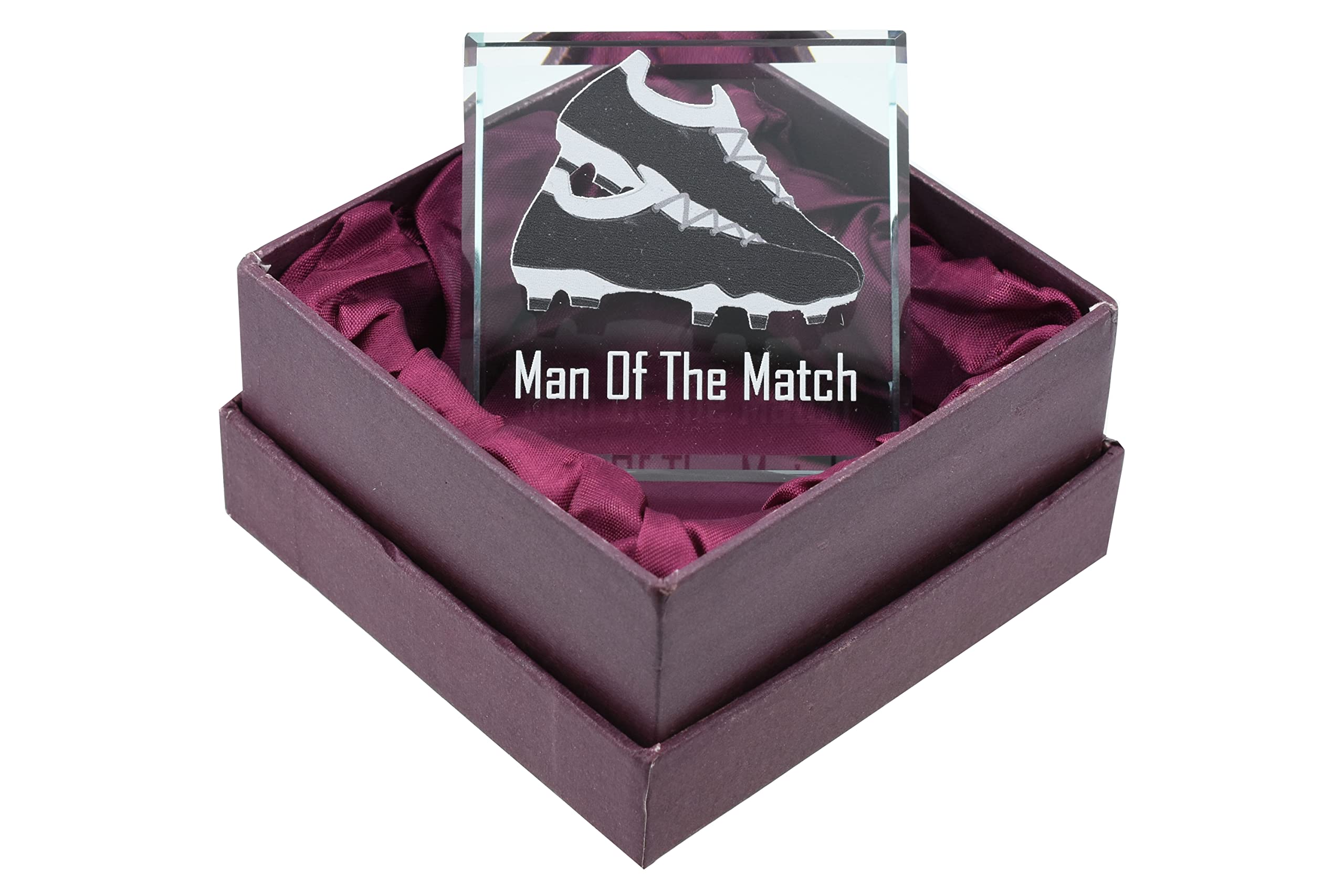 MOTM Football Award Trophy - Glass Man of The Match Award (trophs-boots2)