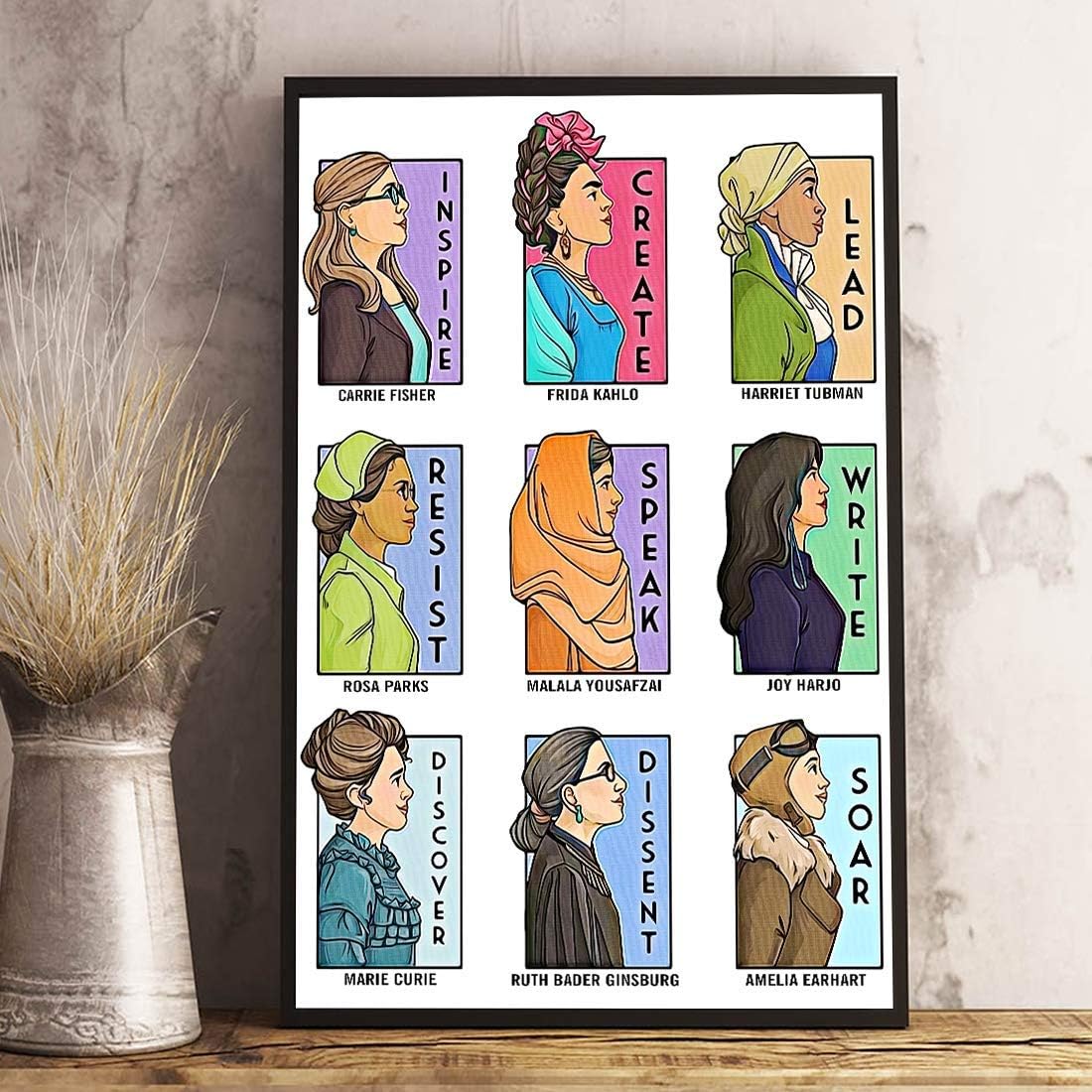 346831247 She Series Collage Inspire-Create Lead #Resist Speak Write #Discovery Dissent soar Print Poster Home Art Wall Posters (24x36)